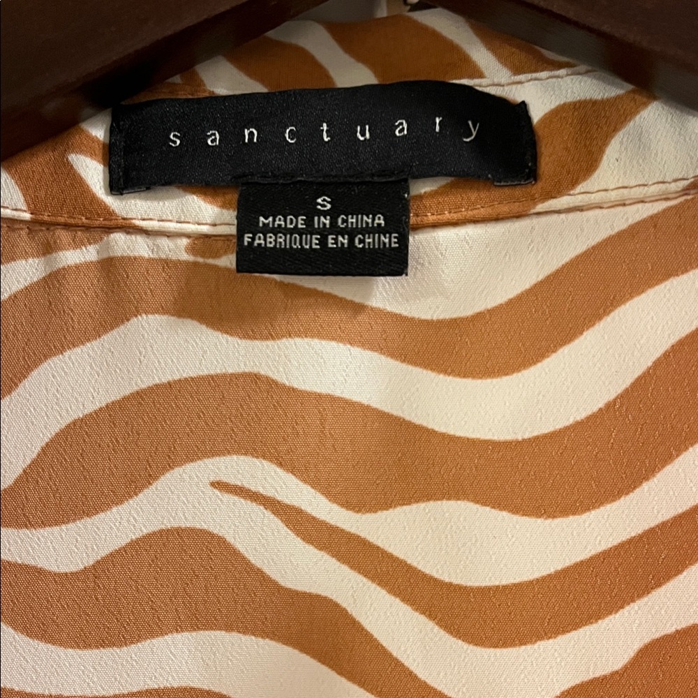 Sanctuary Zebra Print Blouse - Orange and White